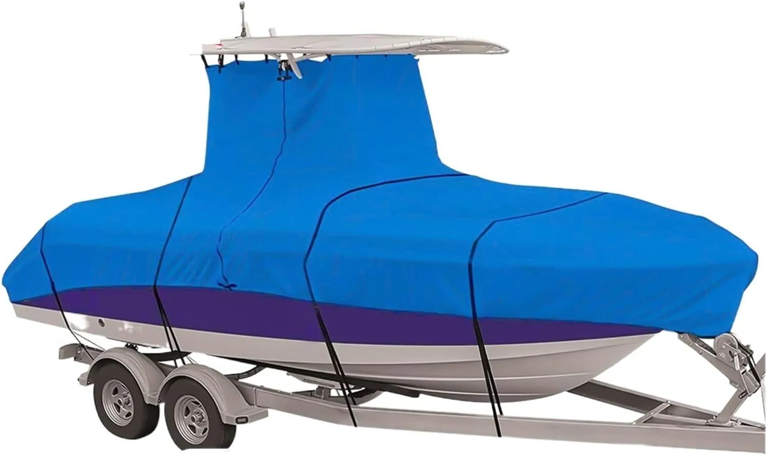 HOOBN 16ft-24ft Universal Center Console T-Top Boat Cover Roof Tent Waterproof Anti-UV Dust-Proof Heavy-Duty Trailerable Boat Cover Shelter (Color : 20-22FT)