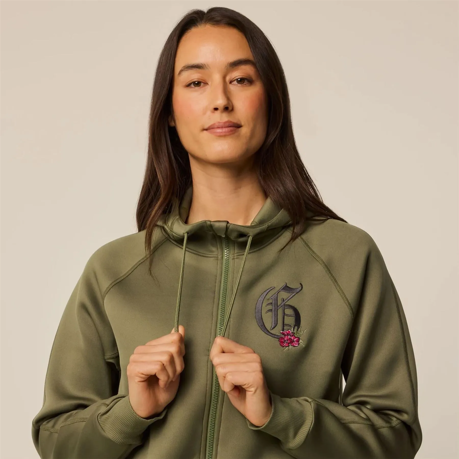 Hooded Kristina Full Zip Decorated Jacket Camp