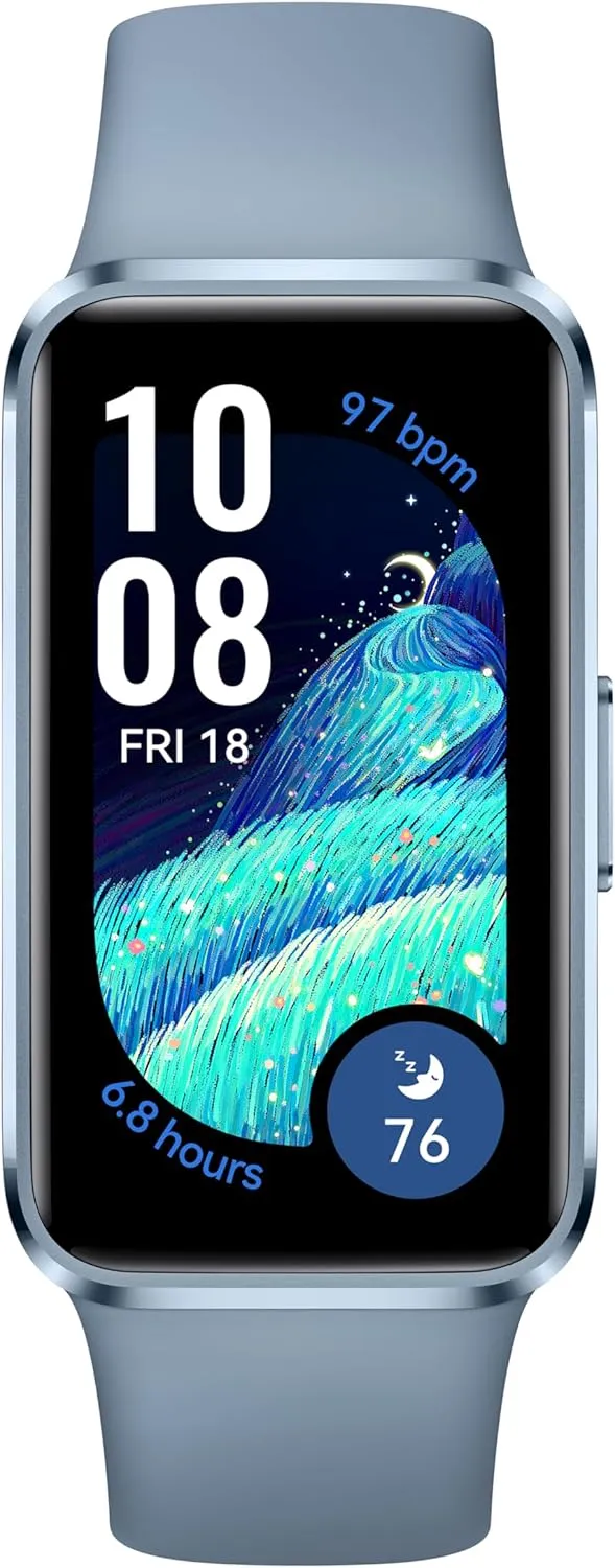 HUAWEI Band 10 Smartwatch with AI-Powered Fitness Monitoring, Pro-Level Sleep Analysis, Emotional Wellbeing Assistant,Streamlined Metallic Design,Fast Charging,iOS Android (Band 10, Blue)