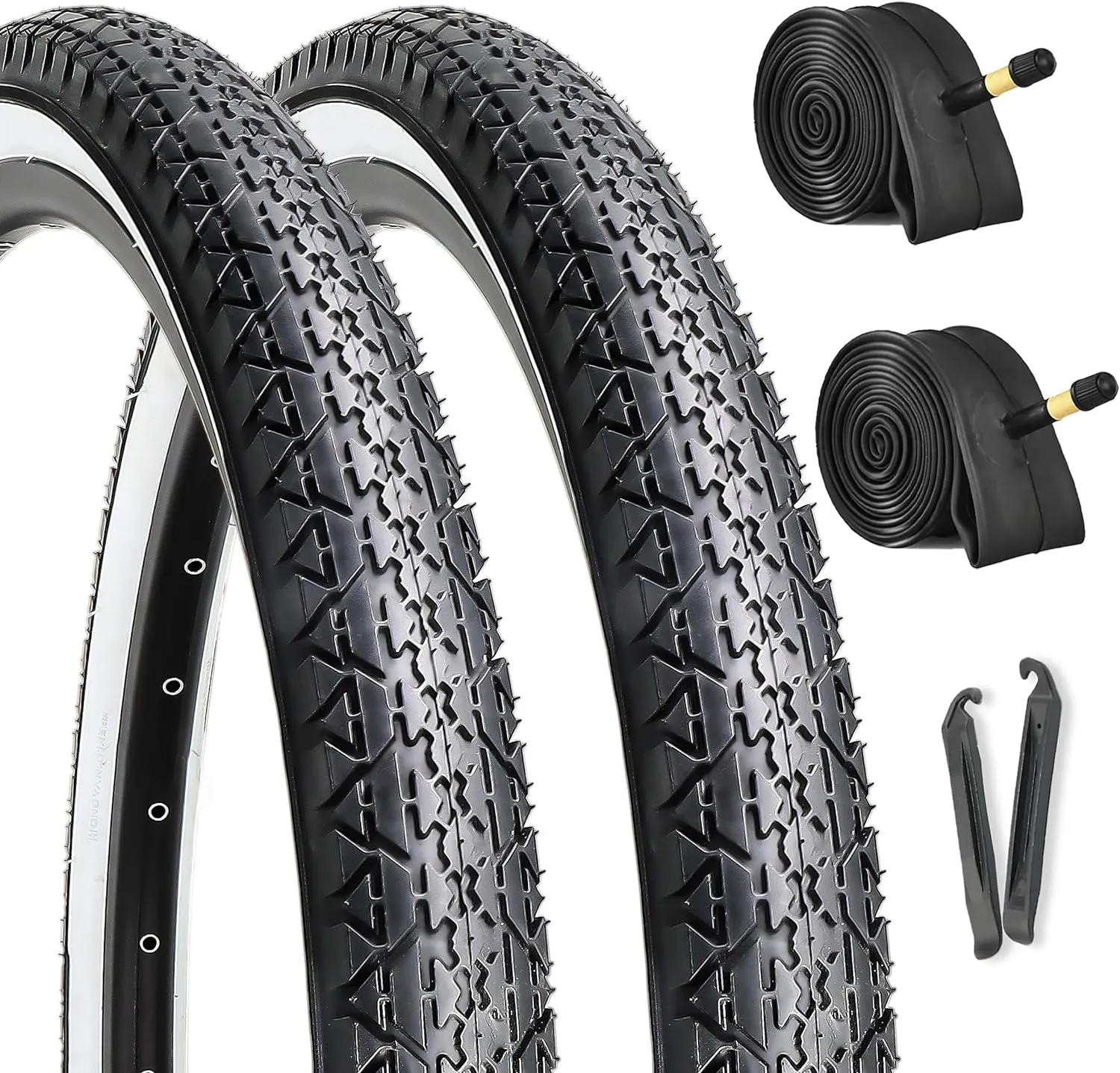 Hycline 26x2.125 Cruiser Bike Tires Set: 2-Pack 26-inch Premium Butyl Rubber Puncture-Resistant Folding Replacement Bicycle Tires for Beach Cruiser and Urban Commuting Bicycle