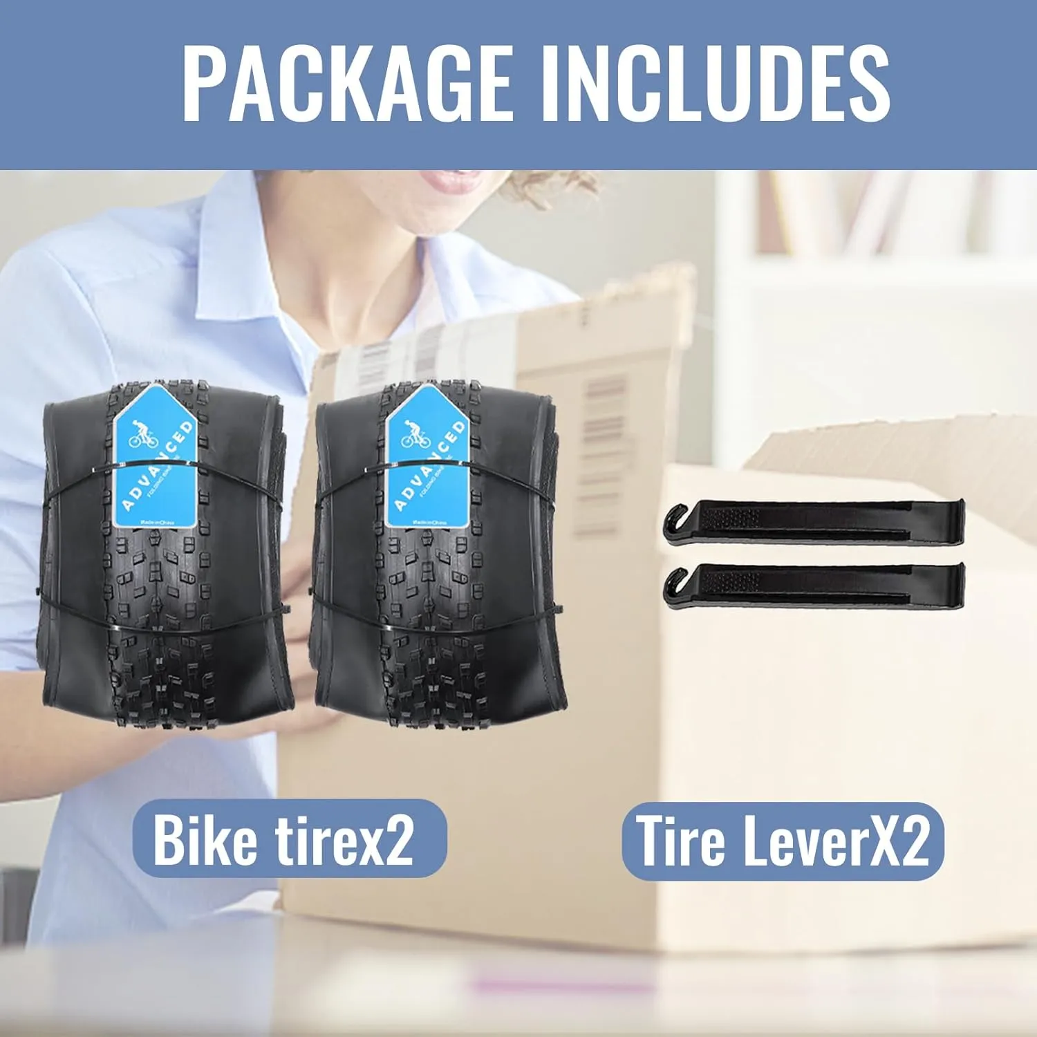 Hycline Fat Bike Replacement Tire: 20x4.0/26x4.0 Inch Puncture Resistant Folding MTB Bicycle Tires, All Terrain High-Density Bike Tires with Street or Trail Riding
