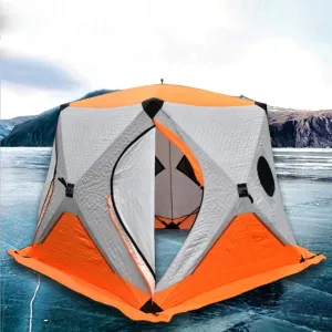 Ice Fishing Shelter Thickened Winter Outdoor Winterized Tent Warm Cotton Durable Camping Tent with Pegs and Ropes
