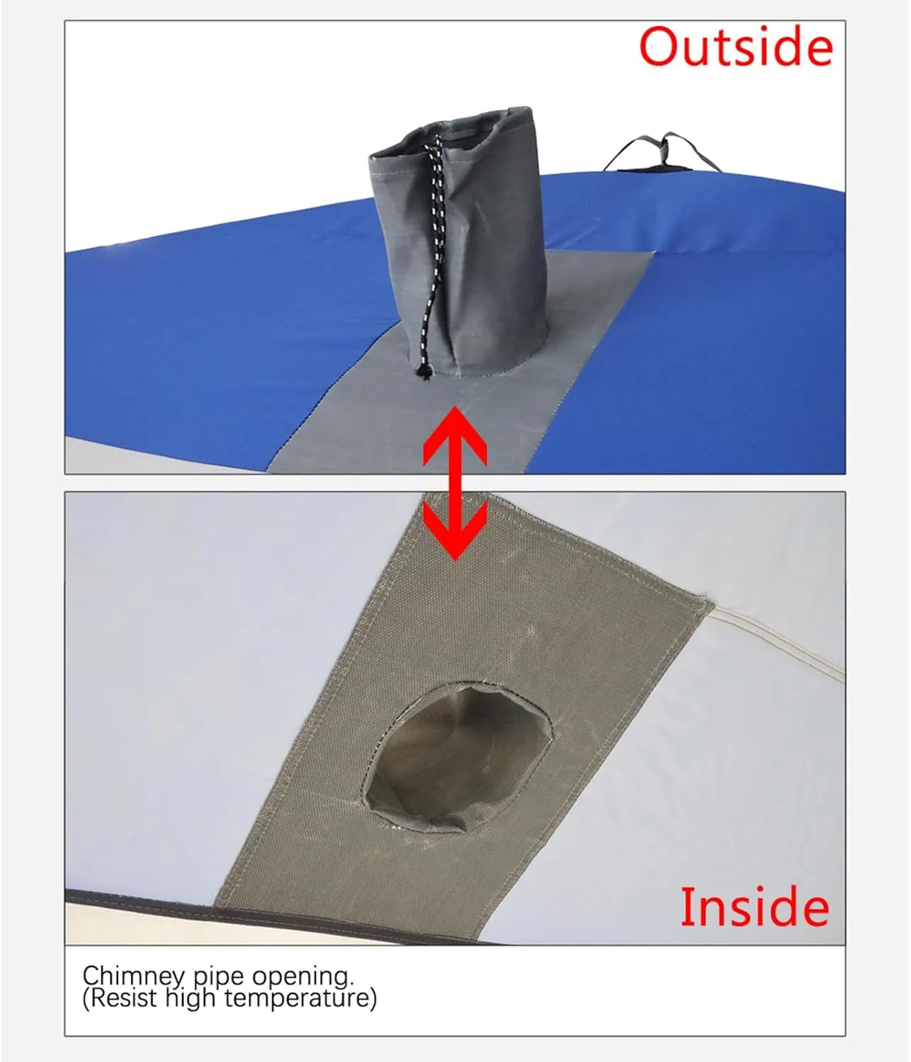 Ice Fishing Tent Waterproof 2-3 Person Pop-up Ice Fishing Shelter with Carrying Bag & Detachable Ventilation Windows Oxford Fabric Zippered (Blue 200x200x220cm)