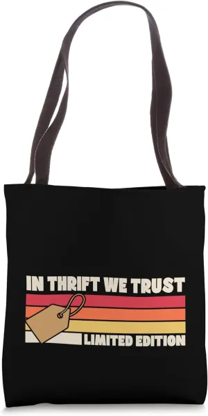 In Thrift We Trust Limited Edition Retro 70s Camp Style Tote Bag