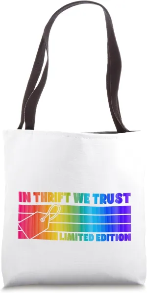 In Thrift We Trust Limited Edition Retro 70s Camp Style Tote Bag