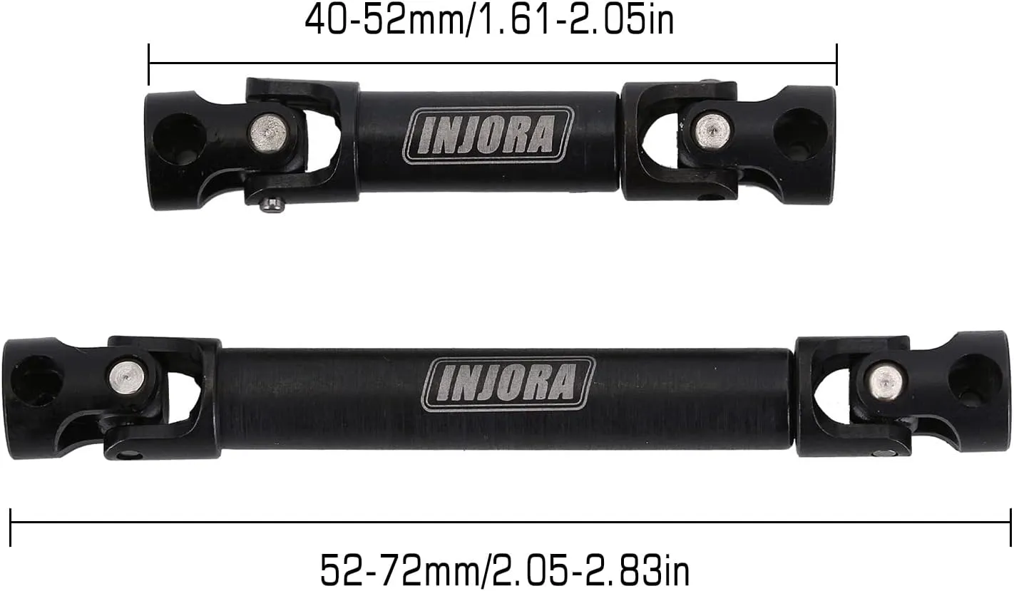 INJORA Steel Drive Shaft 2Pcs Center Drive Shaft for Axial SCX24 SCX24 C10 JLU Bronco Base Camp Upgrate Parts, 17g