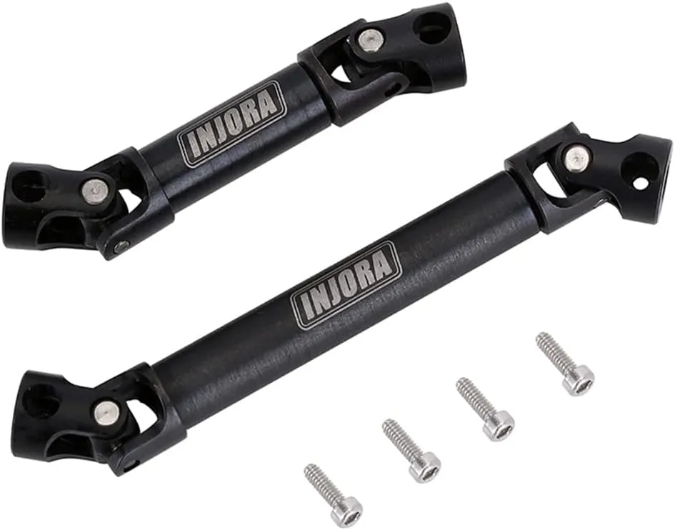 INJORA Steel Drive Shaft 2Pcs Center Drive Shaft for Axial SCX24 SCX24 C10 JLU Bronco Base Camp Upgrate Parts, 17g