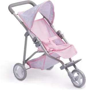 JC Toys | Berenguer Boutique |3 Wheeled Folding Doll Jogger Stroller | Pink | Ages 3 