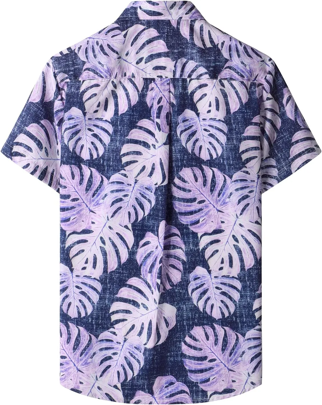 JOGAL Mens Floral Hawaiian Shirt Front Pocket Casual Aloha Shirts