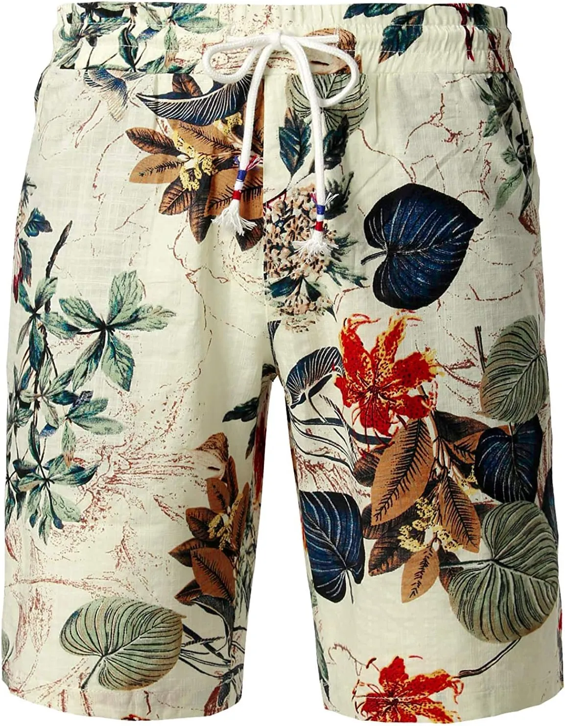 JOGAL Men's Flower Casual Button Down Short Sleeve Hawaiian Shirt Suits