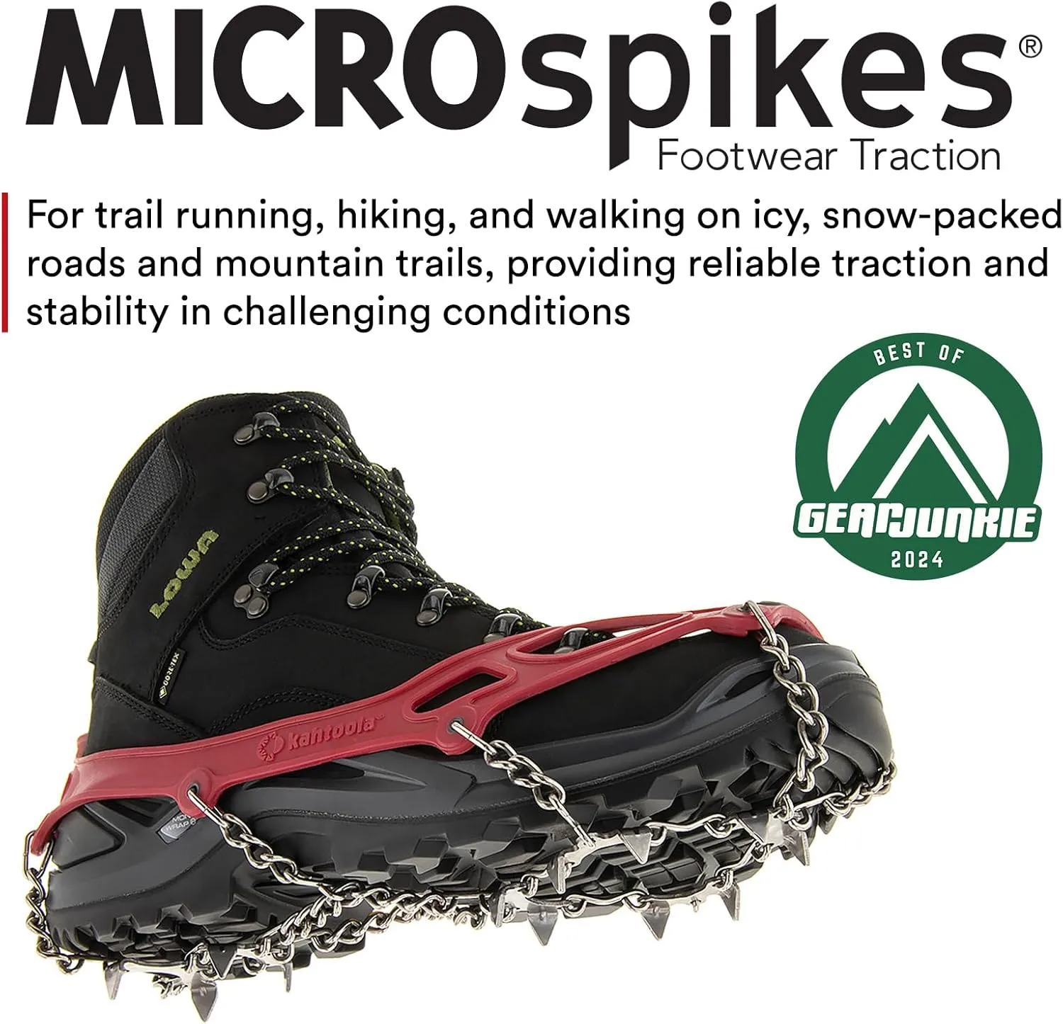 Kahtoola MICROspikes Footwear Traction for Winter Trail Hiking & Ice Mountaineering