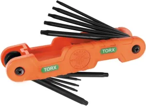Klein Tools 70550T Pro Folding Hex Key Set, 10-Key Torx Sizes T6 to T40, Heat-Treated Alloy Steel, High-Leverage Blades