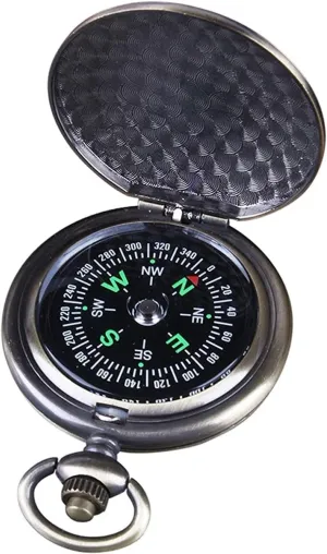 KouRy Vintage Zinc Alloy Compass Handheld Pointer Type Pocket Watch Design Outdoor Hiking Navigation Kid Gift Safe and Convenient
