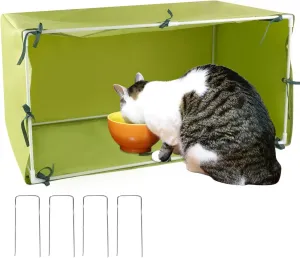 Large Size Outdoor Cat House 30"x16"x16" Houtdoor Cat Feeding Station Cat Outdoor Shelter Cat Houses for Cats