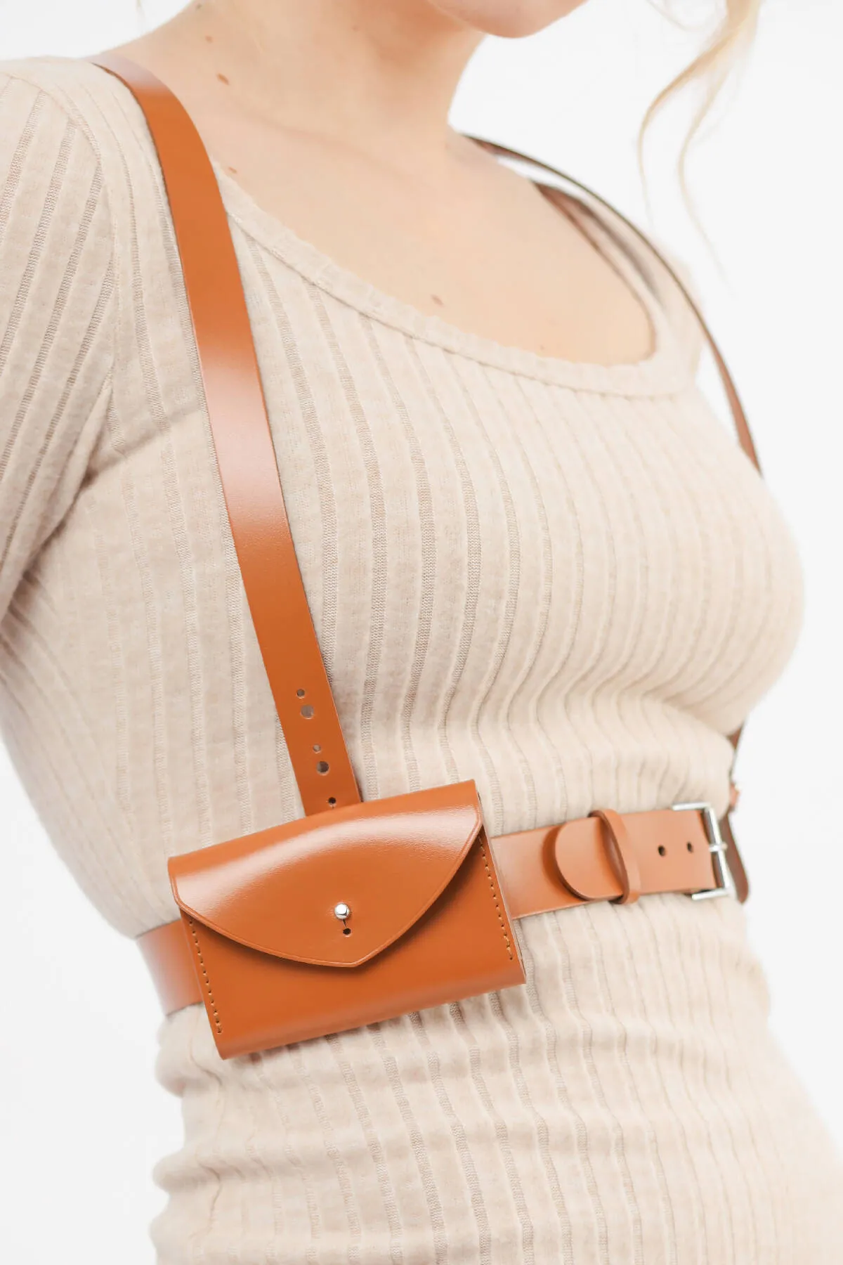 Leather Slim Envelope Harness Bag