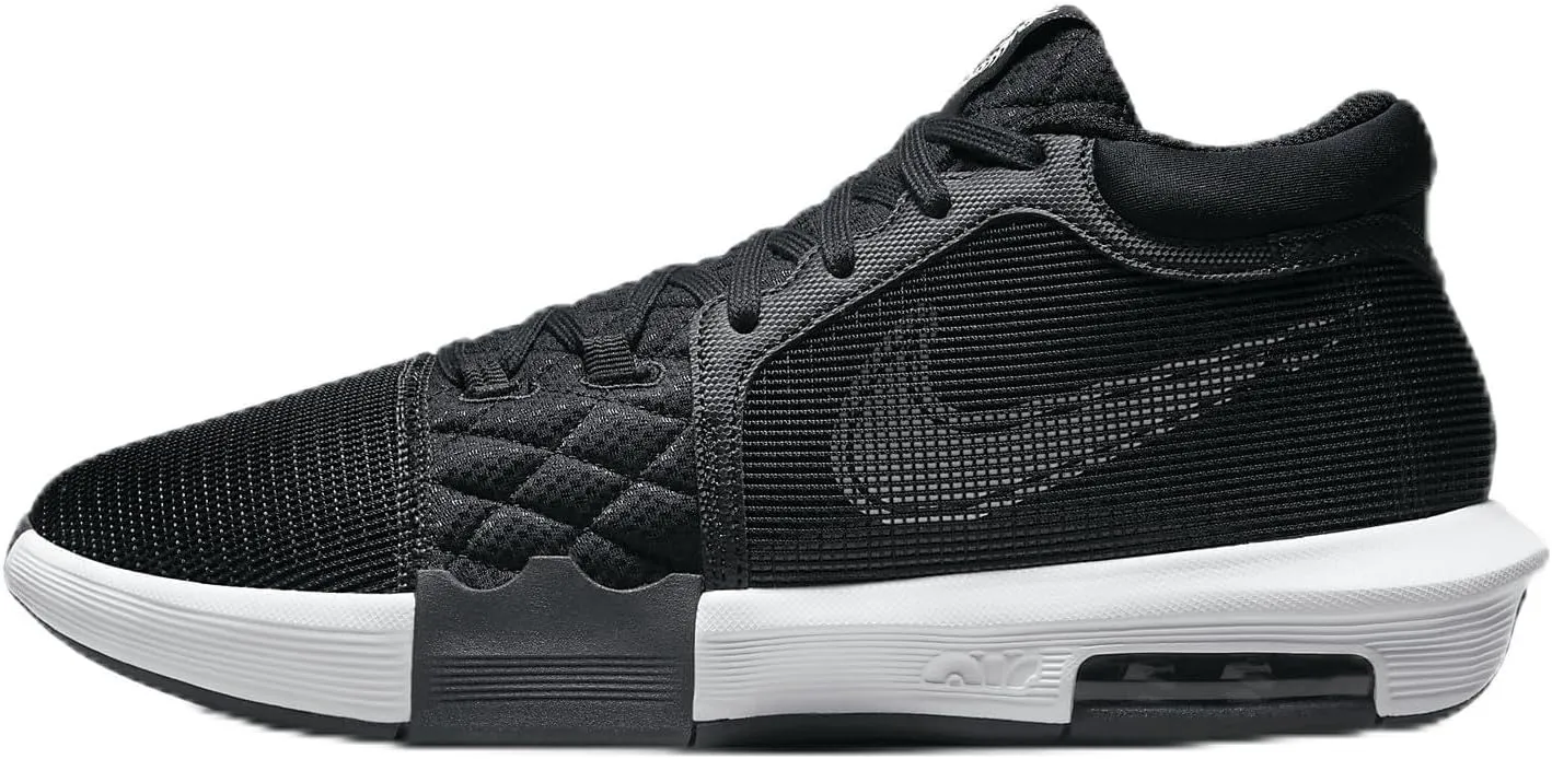 Lebron Witness 8 (Team Bank) Basketball Shoes (FB9944-002, Black/Black/White) Size 7