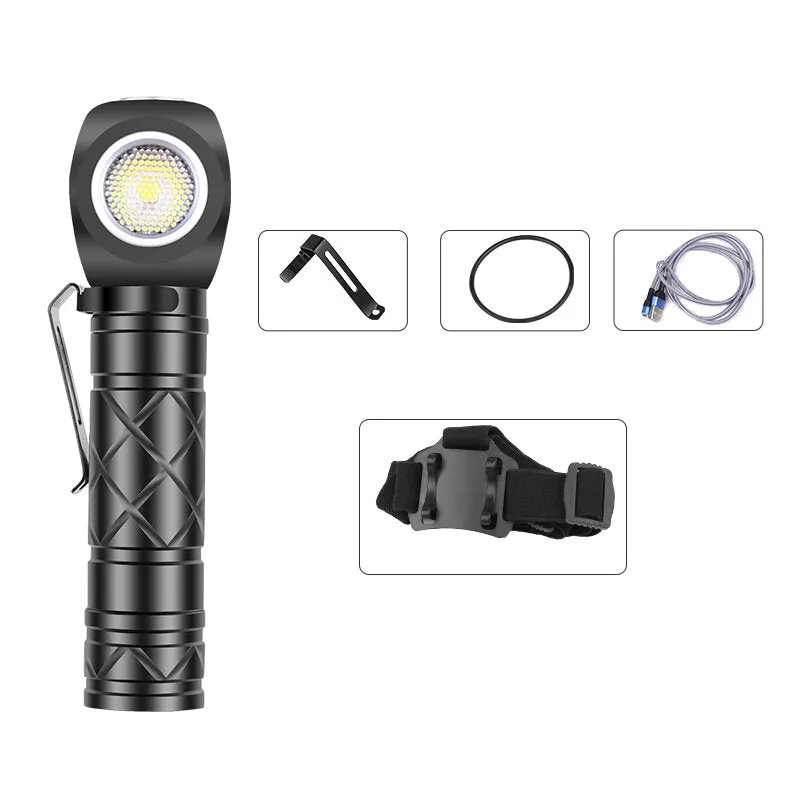 LED Strong Flashlight 800LM Super Bright Portable Torch Headlamp USB Rechargeable Waterproof for Working Hunting Camping