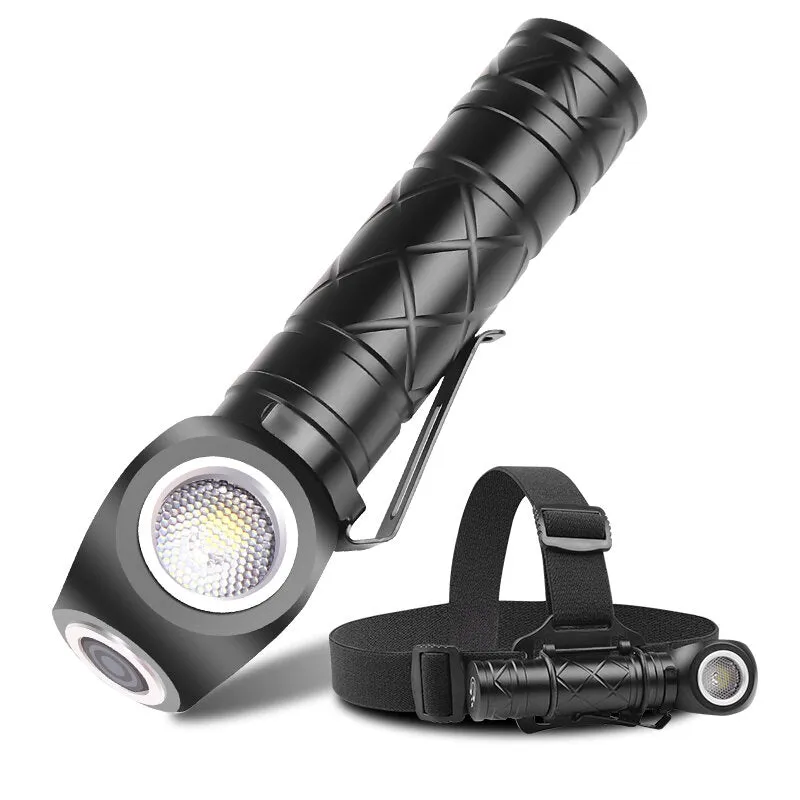 LED Strong Flashlight 800LM Super Bright Portable Torch Headlamp USB Rechargeable Waterproof for Working Hunting Camping