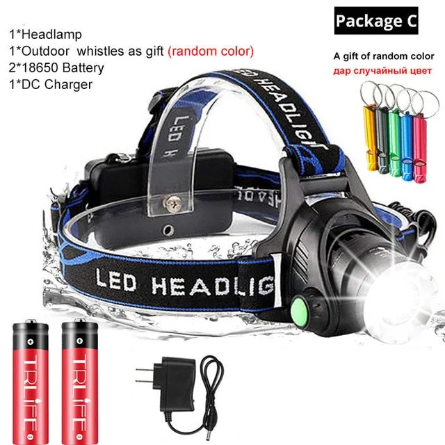 Led Torch Zoom Head Lamp Free returns Headlamp Flashlight Streamlined shipping
