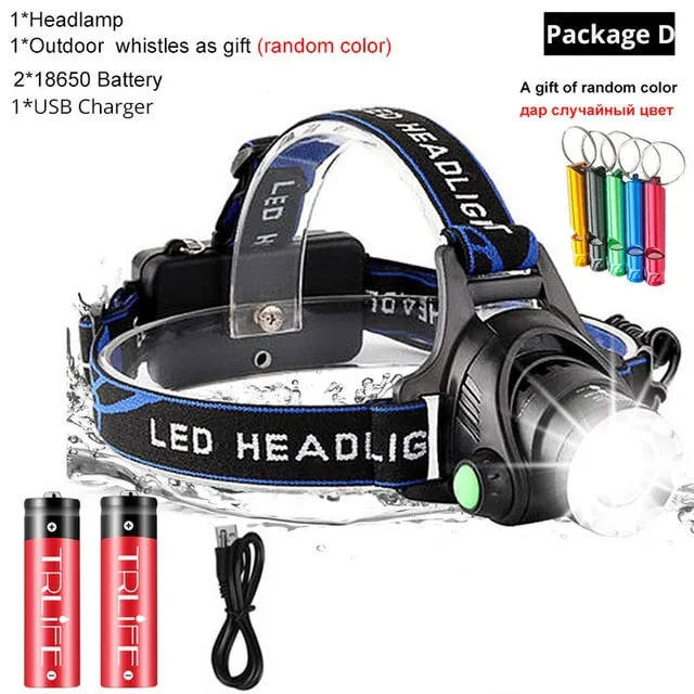Led Torch Zoom Head Lamp Free returns Headlamp Flashlight Streamlined shipping