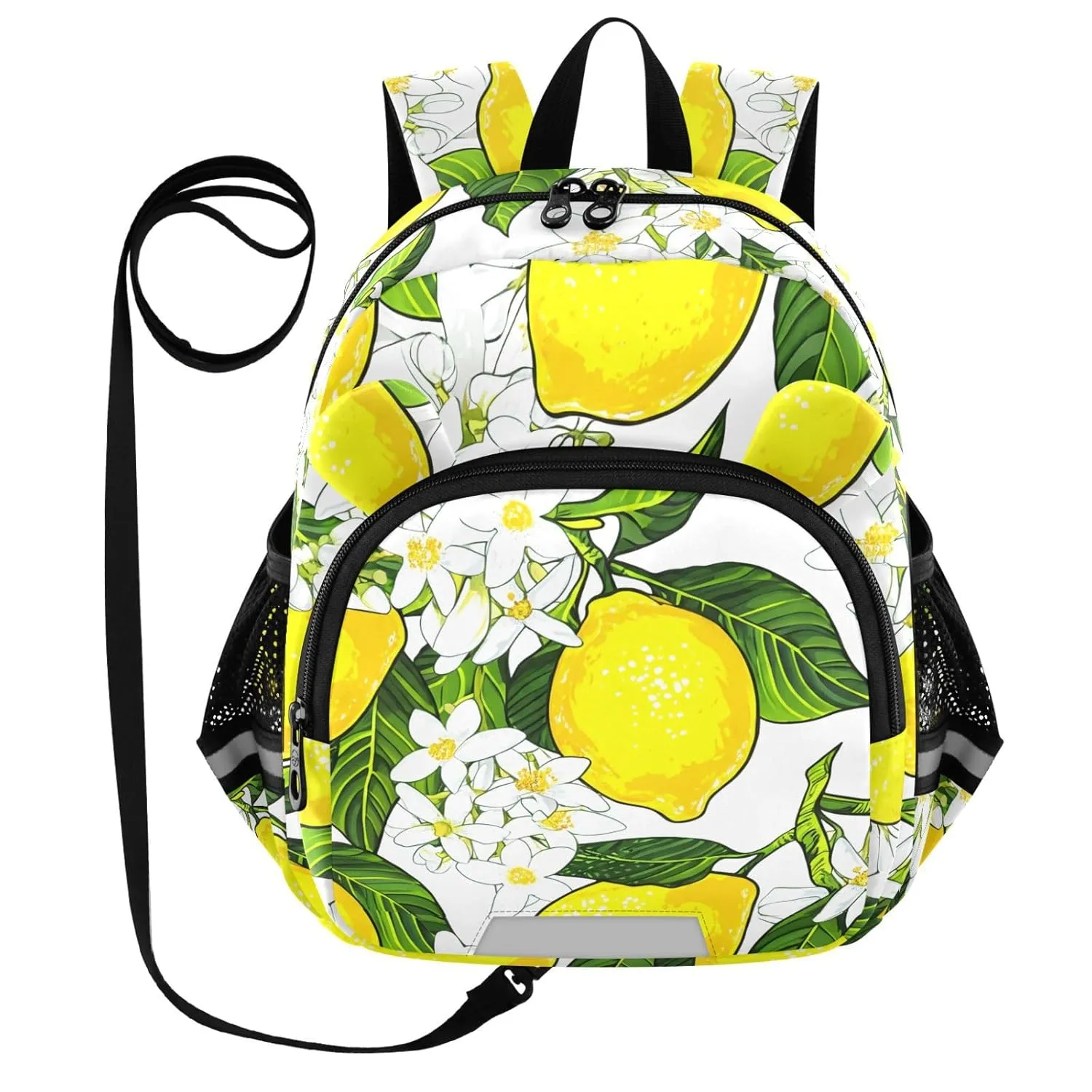Lemon Blossom Foliage Toddler Harness Backpack for Boys Girls 3-6 Years Kids Backpack with Anti Lost Safety Leash Baby Travel Bag for Travel Preschool Walking