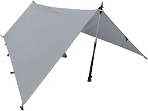 LiteOutdoors Silnylon Tarp - 13.9 Oz. - Ultralight Backpacking Tarp or Hammock Shelter (Grey, 10' x 10')