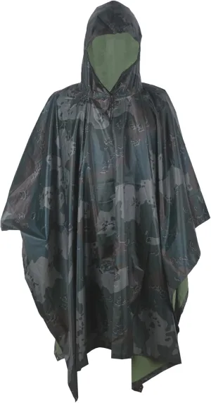 LOOGU Rain Poncho Waterproof Hooded Rain Coat Multi-Use Camo Shelter Ground Sheet for Hunting Camping Hiking