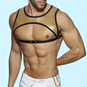 LUCAS - Hollow Buckle Stretch Crop Top