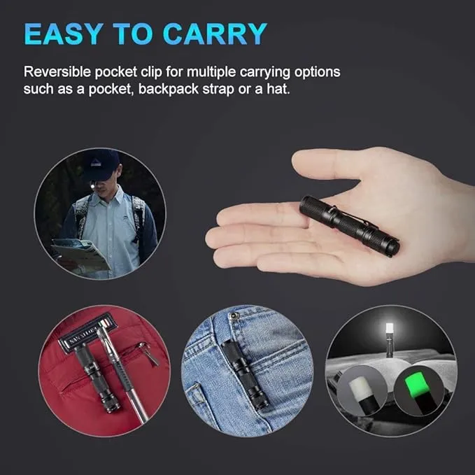 LUMINTOP Tool AAA Waterproof Flashlight, 130 Lumens, IPX-8, TIR Lens, 3 Output Modes, Memory Function, Battery Powered