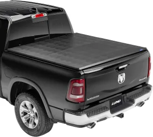 Lund Genesis Tri-Fold Soft Folding Truck Bed Tonneau Cover | 950120 | Fits 2014 - 2021 Toyota Tundra w/track system 5' 7" Bed (66.7")
