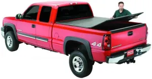 Lund Genesis Tri-Fold Soft Folding Truck Bed Tonneau Cover | 95093 | Fits 2007 - 2013 Chevy/GMC Silverado/Sierra 6' 7" Bed (78.7")