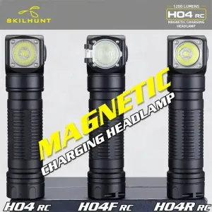 Magnetic Rechargeable LED Flashlight 1200 Lumen with Headband for Hunting & Camping - Skilhunt H04 Series