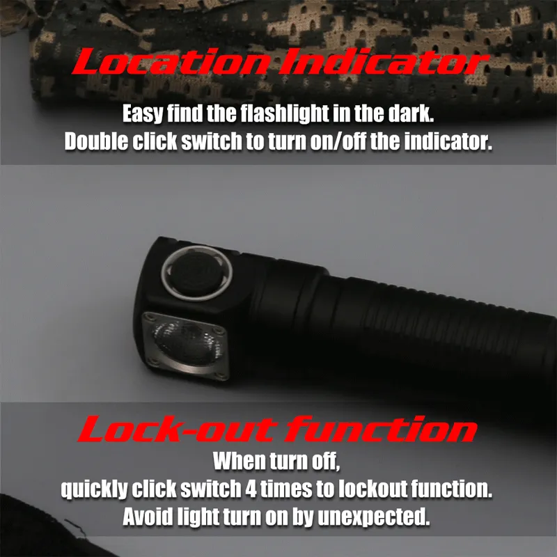Magnetic Rechargeable LED Flashlight 1200 Lumen with Headband for Hunting & Camping - Skilhunt H04 Series