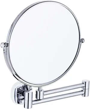Makeup Mirror Vanity Mirror 8- Inch Enlarged Wall Mount Makeup Mirror with Magnification Double- Sided Swivel Mirror Folding Telescopic Mirror Cosmetic Mirror (Color : Silver, Size : 10X)