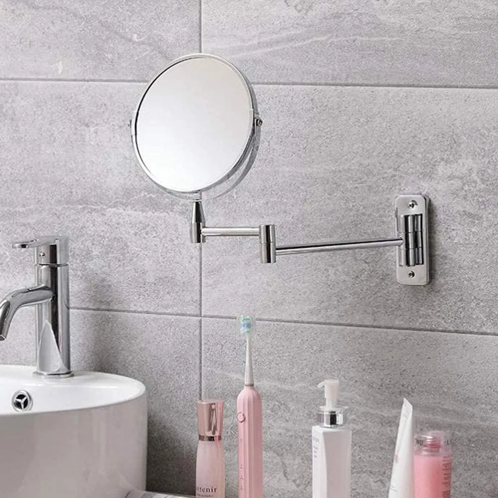 Makeup Mirror Vanity Mirror Wall Mounted Mirror,Bathroom Vanity Mirror Magnifying Beauty Mirror Double-Sided High-Definition Folding Telescopic Mirror Cosmetic Mirror