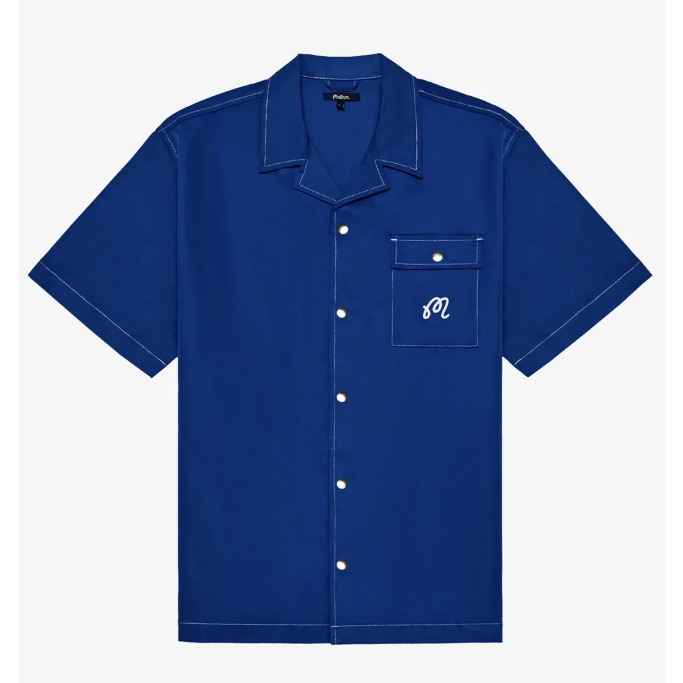 Malbon Menton Nylon Camp Collar Shirt