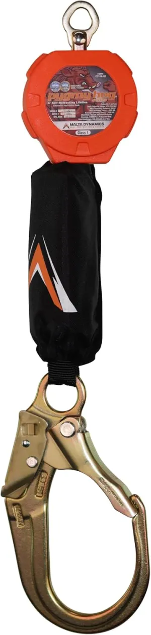Malta Dynamics Pygmy Hog Web Self Retracting Lifeline – Fall Protection Retractable Safety Lanyard with Connector Kit and Rebar Hook, OSHA Compliant & ANSI Compliant (6 Foot)
