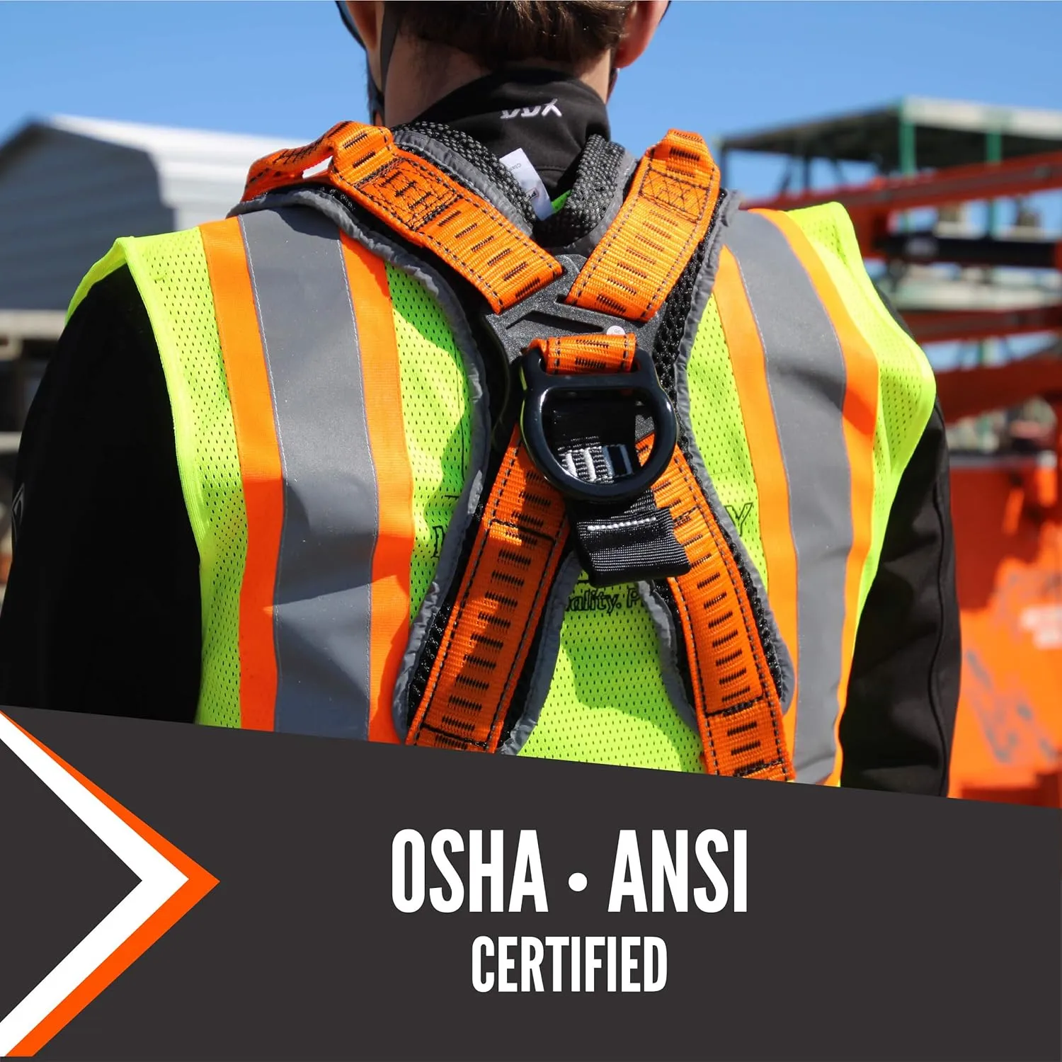 Malta Dynamics Razorback Elite Safety Harness – Lightweight Safety Harness Fall Protection Kit with Sewn in Belt and Sternal D-Rings for Fall Arrest, OSHA & ANSI Compliant (L-XL)