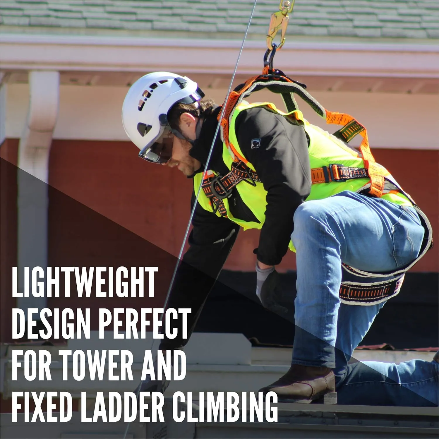 Malta Dynamics Razorback Elite Safety Harness – Lightweight Safety Harness Fall Protection Kit with Sewn in Belt and Sternal D-Rings for Fall Arrest, OSHA & ANSI Compliant (L-XL)