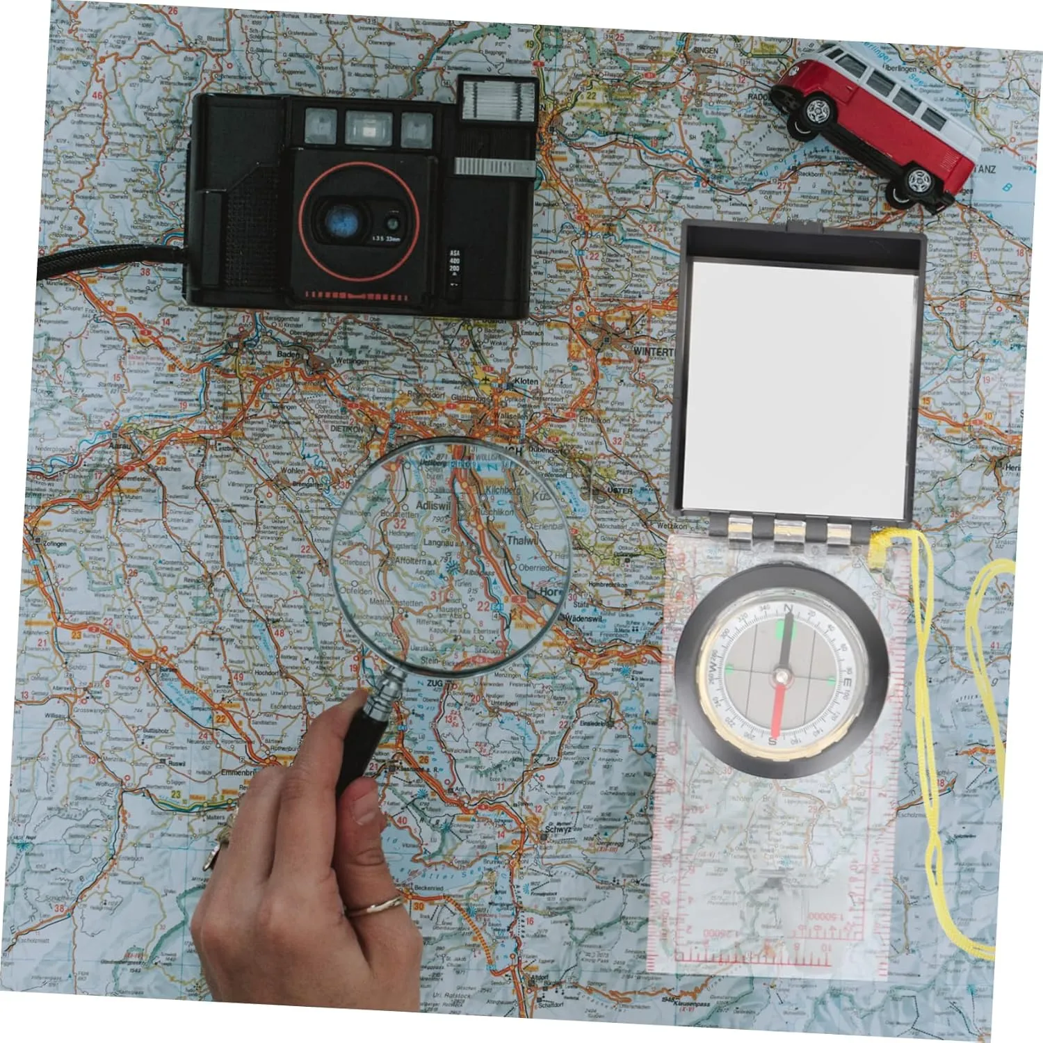 Map Ruler Tool Compass for Map Reading Survival Navigation Tool Surveying Hiking Tools Mapping Tool