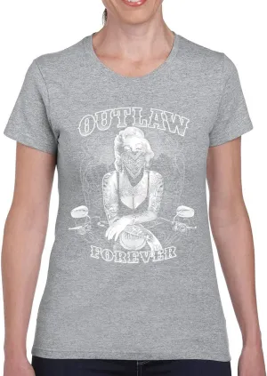Marilyn Hollywood Glamour Legend Starlet Outlaw Forever T-Shirt Biker Live to Ride Motorcycle Women's Tee