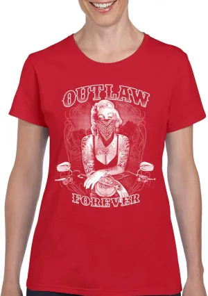 Marilyn Hollywood Glamour Legend Starlet Outlaw Forever T-Shirt Biker Live to Ride Motorcycle Women's Tee