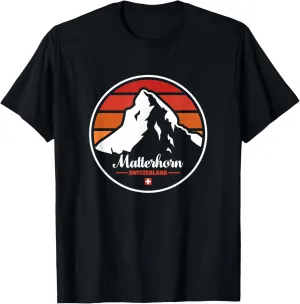 Matterhorn Switzerland Mountain Retro Vintage Design Gift T-Shirt