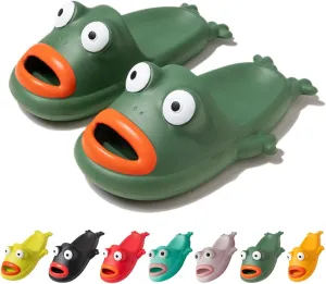 MEADOO Frog Slippers,Frog Flip Flops, Thickness Bath Slipper, Funny Couple Frog Slides, Bass Sandals, Beach & Shower Shoes
