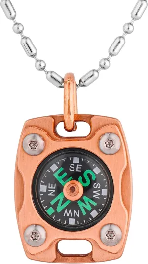 MecArmy CMP/CMP2 Mini Compass- Meaningful Graduation Birthday Gifts for Men Women, EDC Titanium/Brass/Copper Pocket Compass for Hiking SurvivaI, IPX5 Waterproof, Glow in The Dark, Necklace Pendant