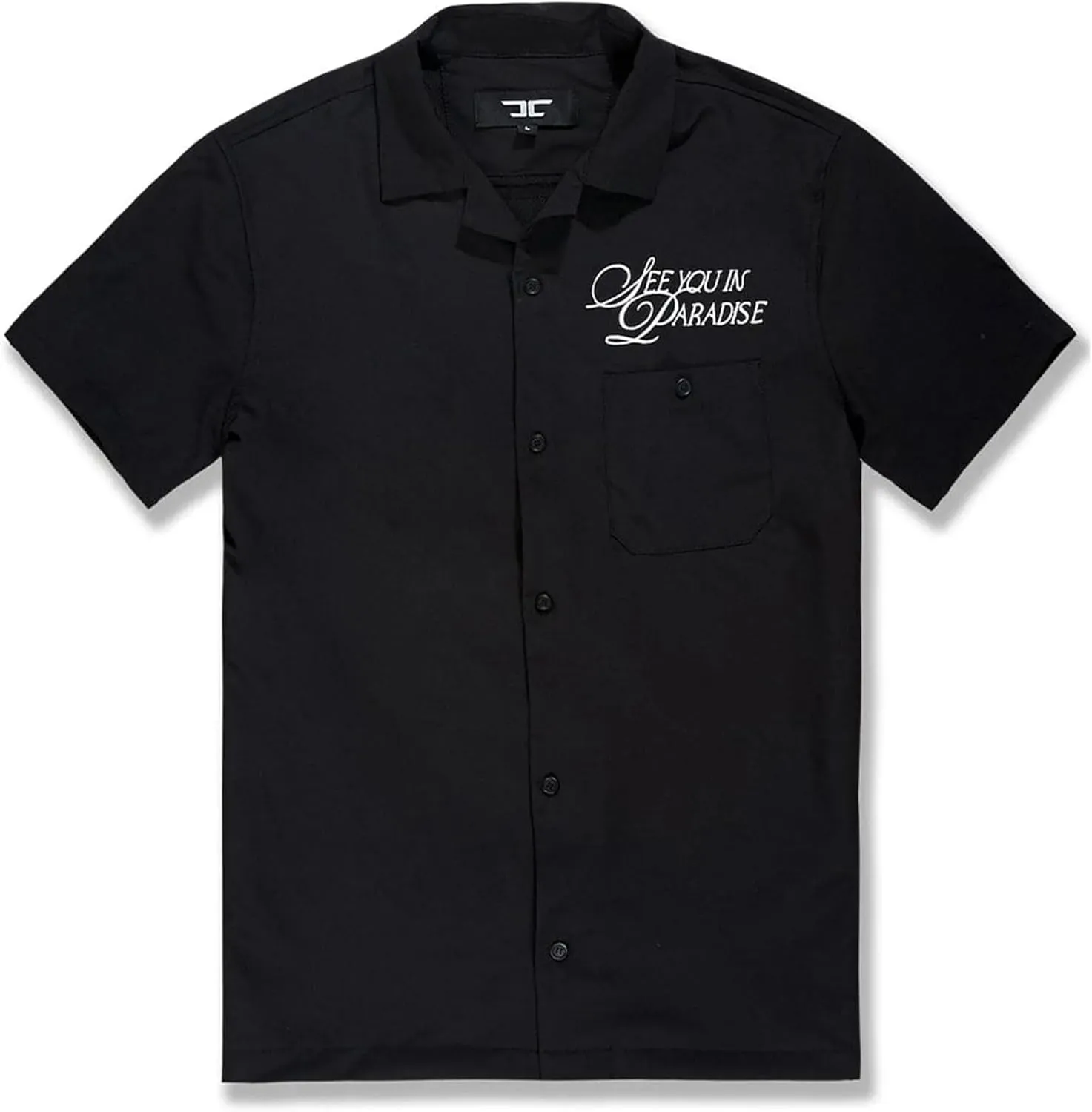 Men Oakland Mechanic Embroidered Camp Shirt (Black)