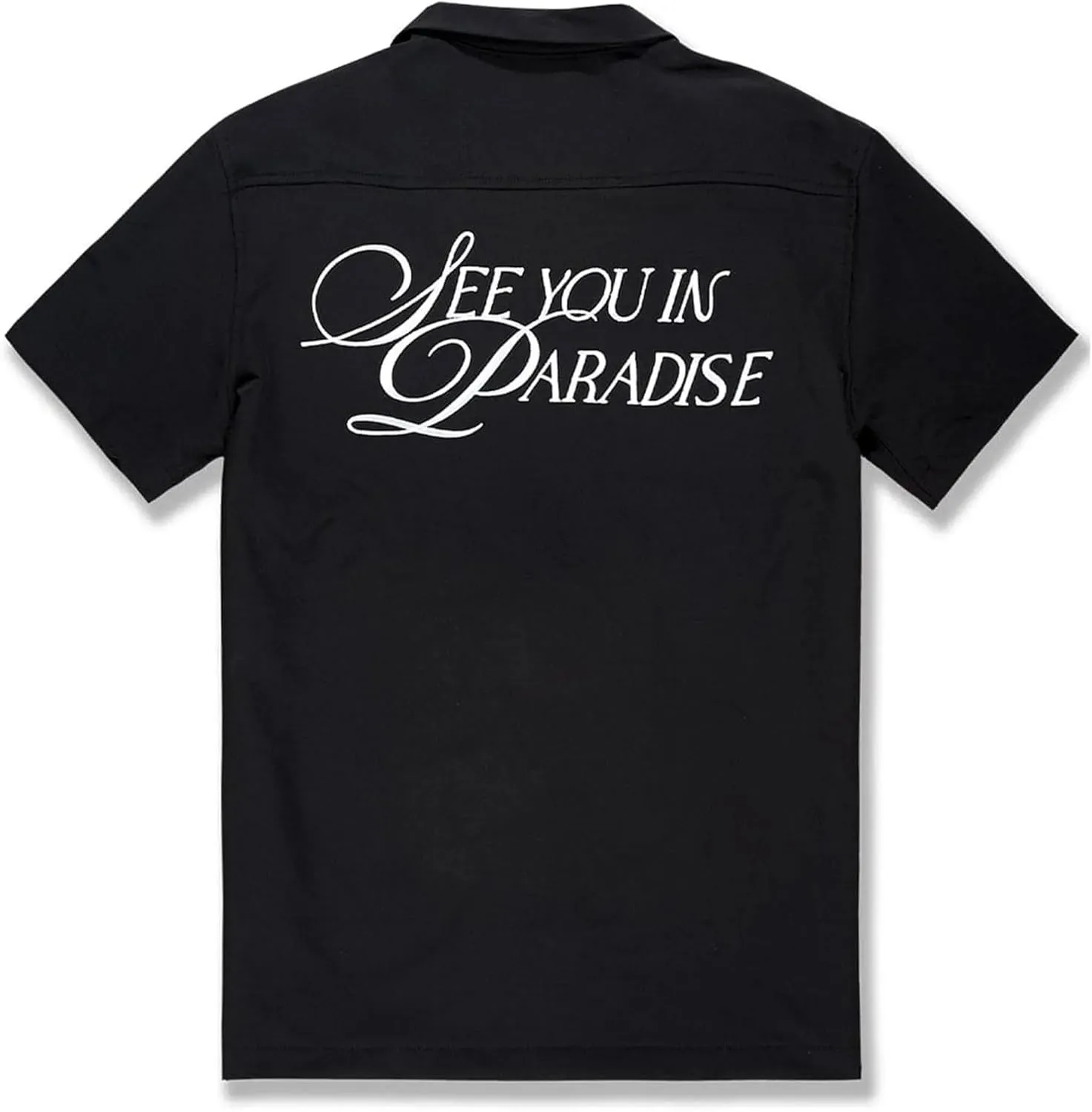 Men Oakland Mechanic Embroidered Camp Shirt (Black)