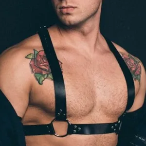 Men's Adjustable H Faux Leather Harness
