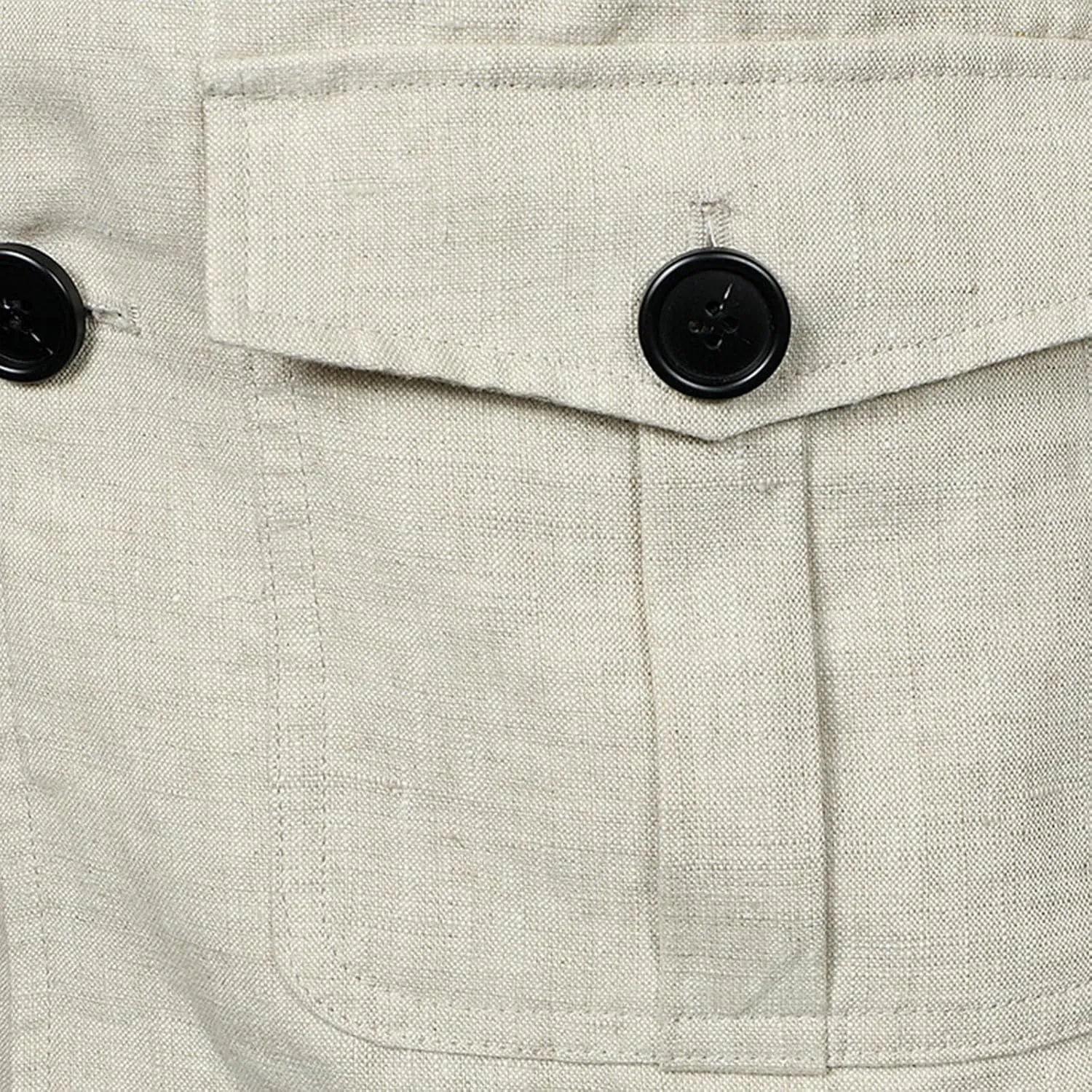 Mens Field Jacket Casual Cotton Linen Lightweight Safari Shirts with Pockets Utility Military Button Down Work Coats