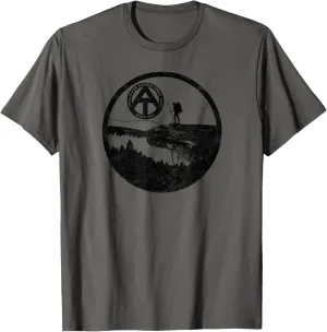 Men's Grey Graphic T-Shirt, Small, Short Sleeve, Classic Fit, Polyester, Hiking, Camping